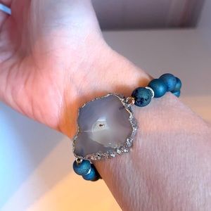 EUC Scout druzy crystal gem bracelet